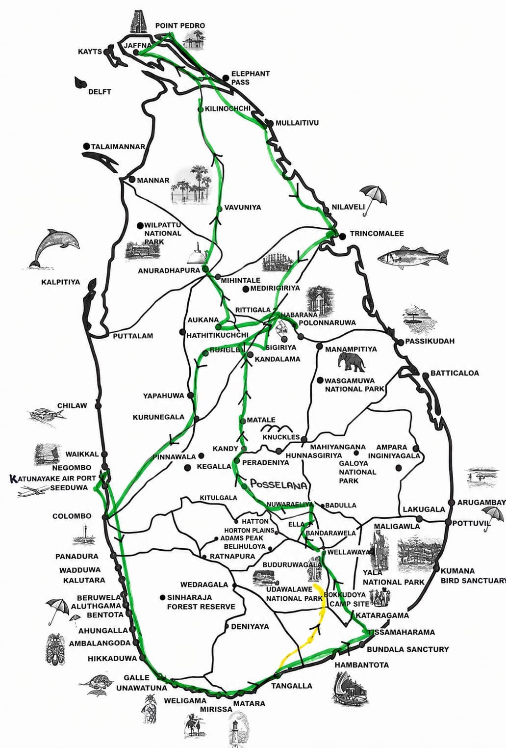 Route map for Island Odyssey